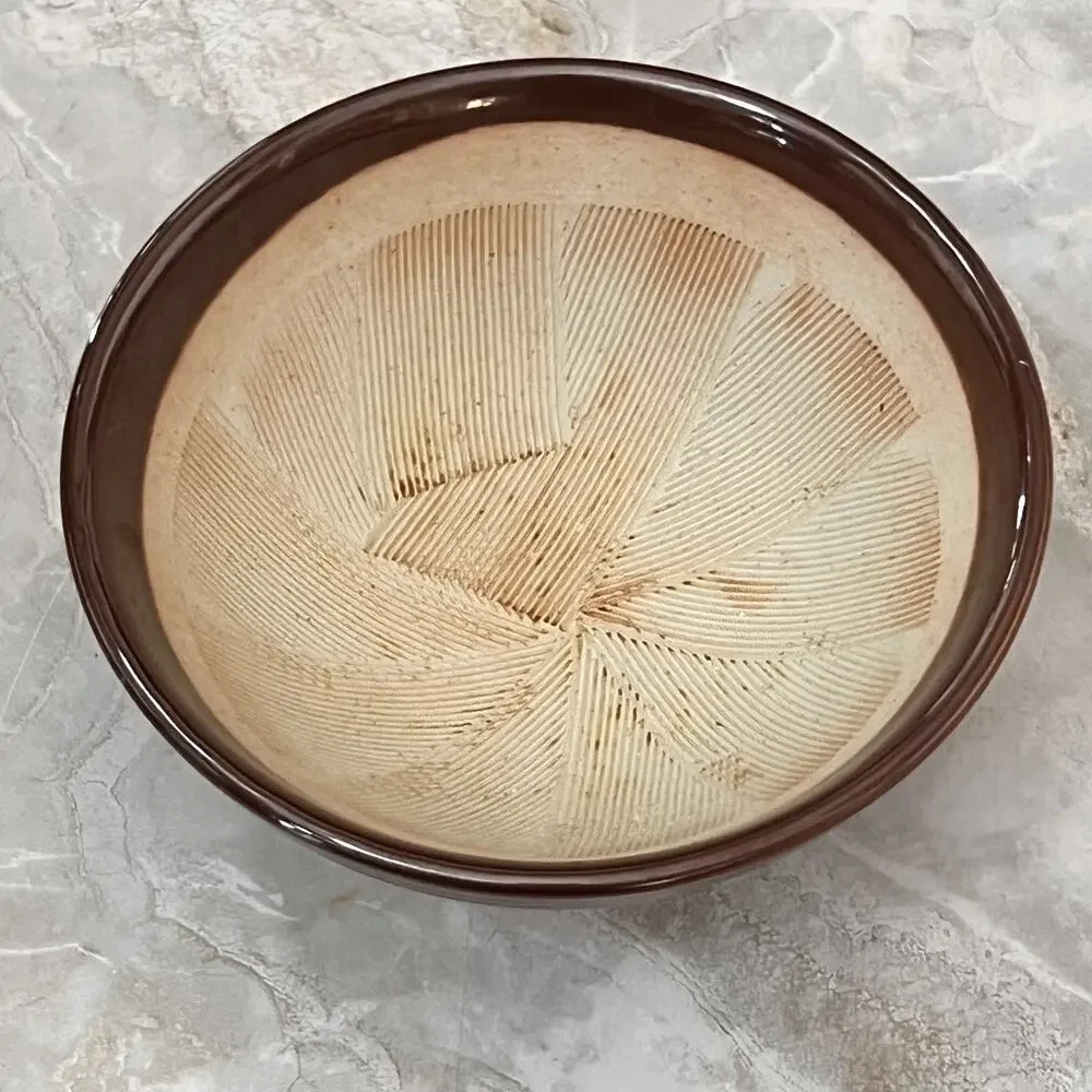 Japanese Ceramic Brown Suribachi Mortar Bowl 6